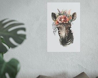 Baby Animals - Zebra - Nursery Wall Art - Home Decoration - Kids Room Art - Gift For All Animal Lovers - Satin and Archival Matte Posters
