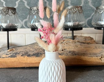 Handmade small ceramic vase made of cast ceramic, approx. 10 x 8 cm | Decorative vase for artificial flowers | Gift idea for dried flower decorations - Home Accent