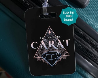 Etichetta per bagaglio Boho Carat, etichetta carina Kpop, etichetta per borsa da viaggio, regalo K-pop, merchandising Kpop, S.coups, Vernon, Jeonghan, Wonwoo, Mingyu, Joshua, The8, 17
