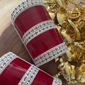 Punjabi Choora Bridal Chura Indian Bangles Set Traditional Chooda Newly Married Chuda Bridal Chura Maroon Choora Dailywear Chooda Bangles