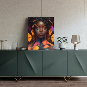 Schöne afroamerikanische Digitale Kunst | Afroamerikanische Wandkunst | Journal Cover | Grußkarten | Print on Demand,