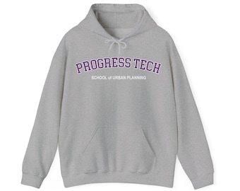 Sudadera unisex de mezcla gruesa con capucha de planificación urbana de Progress Tech School