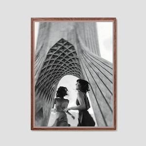 Azadi Tower Premium Poster|Persian Women Poster|Iconic Image|Tehran Iconic Landscape|Iranian Women|Supporting Women Poster|Home Decoration
