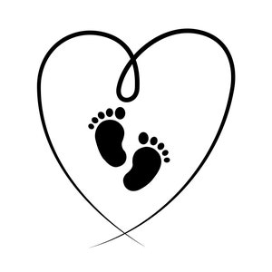 Baby footprint in the heart-3, baby feet- digital download svg, png, eps, dxf, jpg