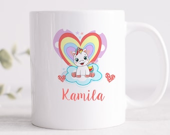 Personalized Unicorn Ceramic Coffee Mug - Gift for her - Custom Name Coffee Mug