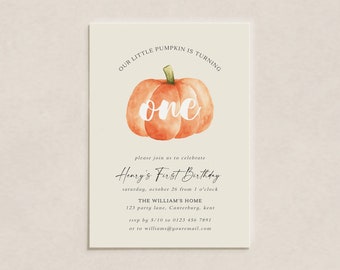 DIGITAL Download Children's Party Invitation, Pumpkin, Mobile Phone Invite, Personalised Kids Birthday Invitation, Ready-to-Send | 29