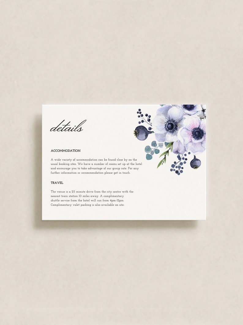 Floral Wedding Invitation Template 3x Piece Set Ready-to-Send Digital Invite Invitation Template Editable Instant Download 14 image 3