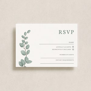 Eucalyptus Wedding Invitation Template 3x Piece Set Personalised Digital Invite Invitation Template Editable Instant Download 16 image 4