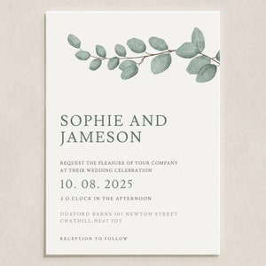 Eucalyptus Wedding Invitation Template 3x Piece Set Personalised Digital Invite Invitation Template Editable Instant Download 16 image 2