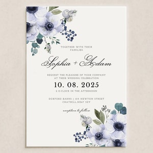 Floral Wedding Invitation Template 3x Piece Set Ready-to-Send Digital Invite Invitation Template Editable Instant Download 14 image 2