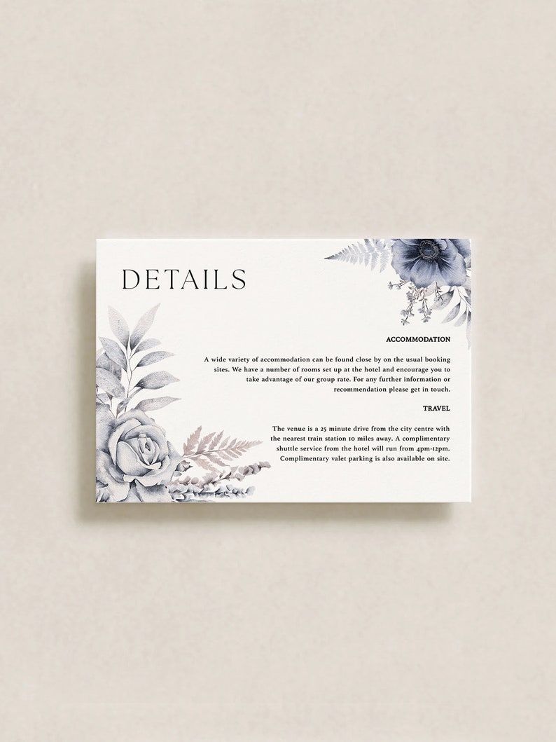 Floral Wedding Invitation Template 3x Piece Set Personalised Digital Invite Invitation Template Editable Instant Download 10 image 3