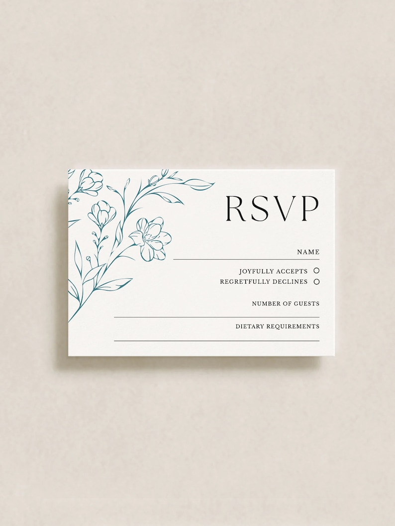 Floral Wedding Invitation Template 3x Piece Set Personalised Digital Invite Invitation Template Editable Instant Download 11 zdjęcie 4