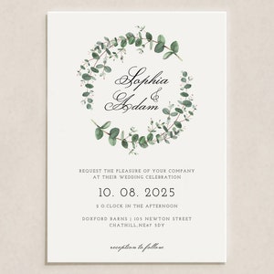 Eucalyptus Wedding Invitation Template 3x Piece Set Personalised Digital Invite Invitation Template Editable Instant Download 17 image 2