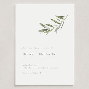 Olive Wedding Invitation Template 3x Piece Set Ready-to-Send Digital Invite Invitation Template Editable Instant Download 23 image 2