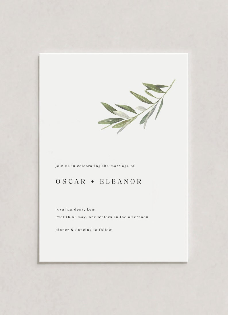 Olive Wedding Invitation Template 3x Piece Set Ready-to-Send Digital Invite Invitation Template Editable Instant Download 23 image 2