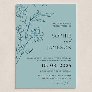 Floral Wedding Invitation Template 3x Piece Set Personalised Digital Invite Invitation Template Editable Instant Download 11 image 2