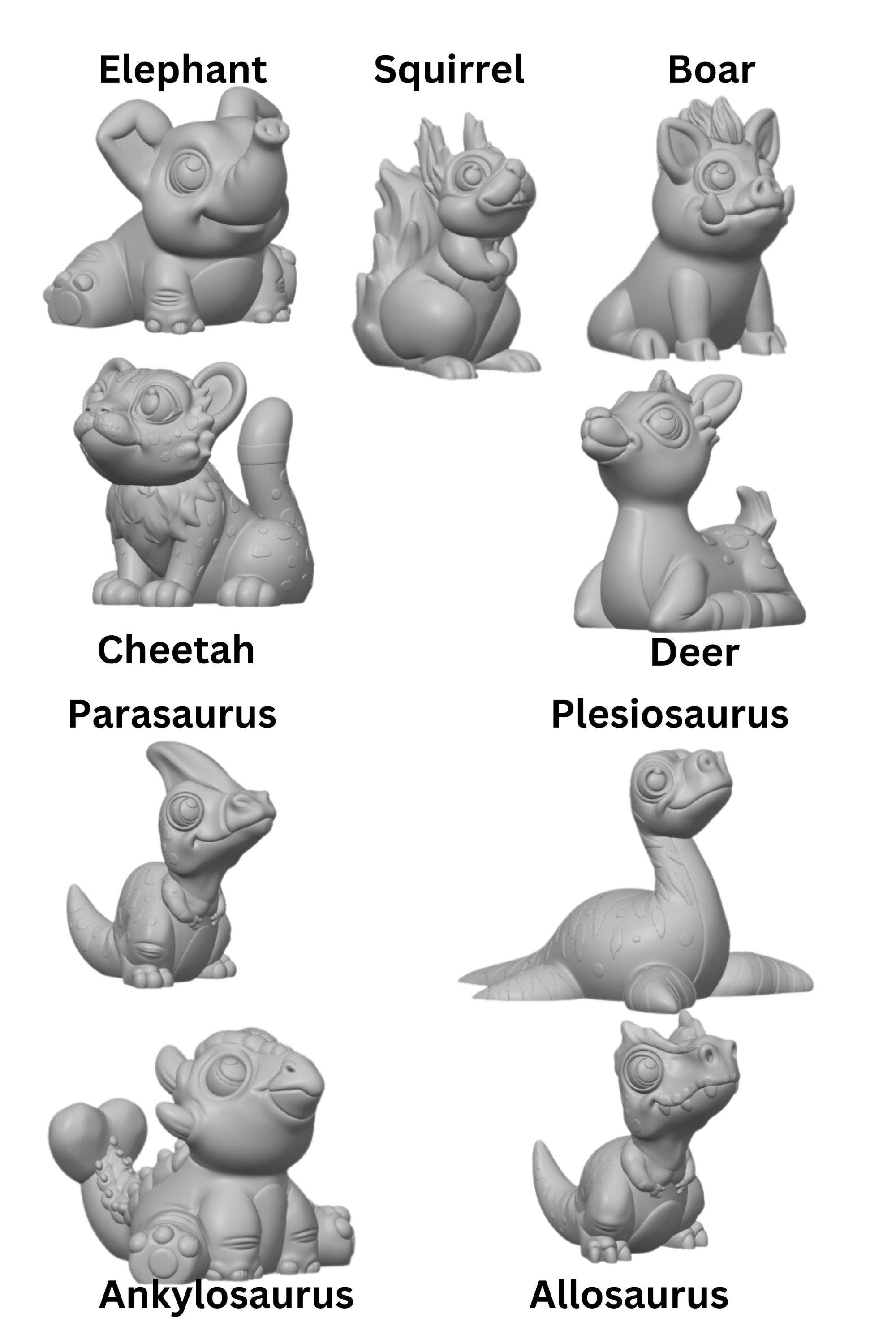 Paint-your-own Animal Buddy 3D Printed Animal or Dino Kit - Etsy