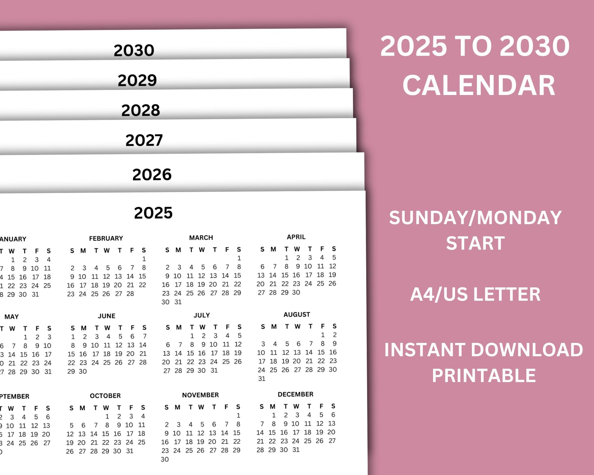 A.H＋U380 2025 CALENDAR 2025 Calendar | Single Page | Full Year Calendar | Desk