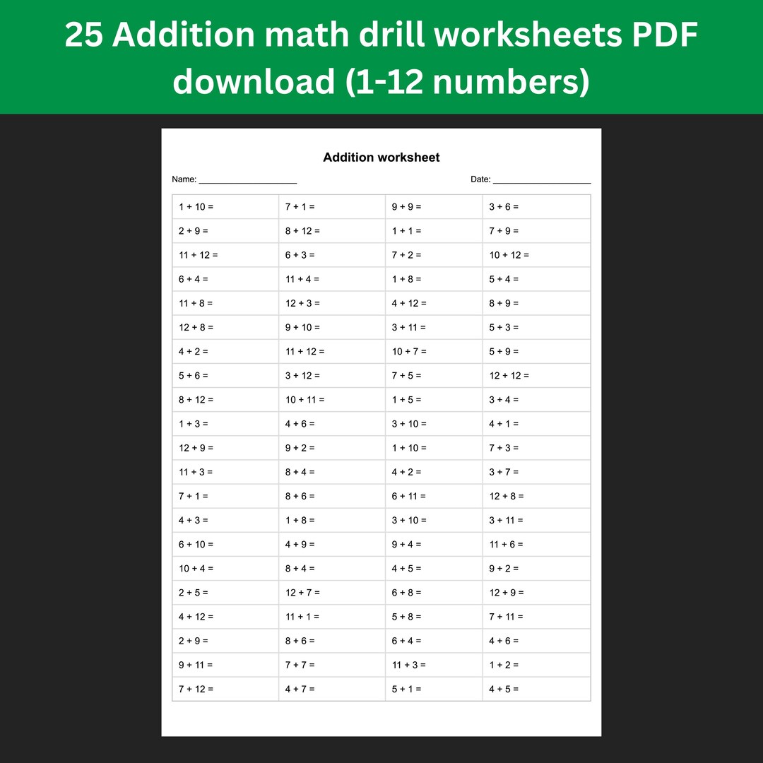25 Printable Single Digit Addition Worksheets PDF Download, Fill in the ...