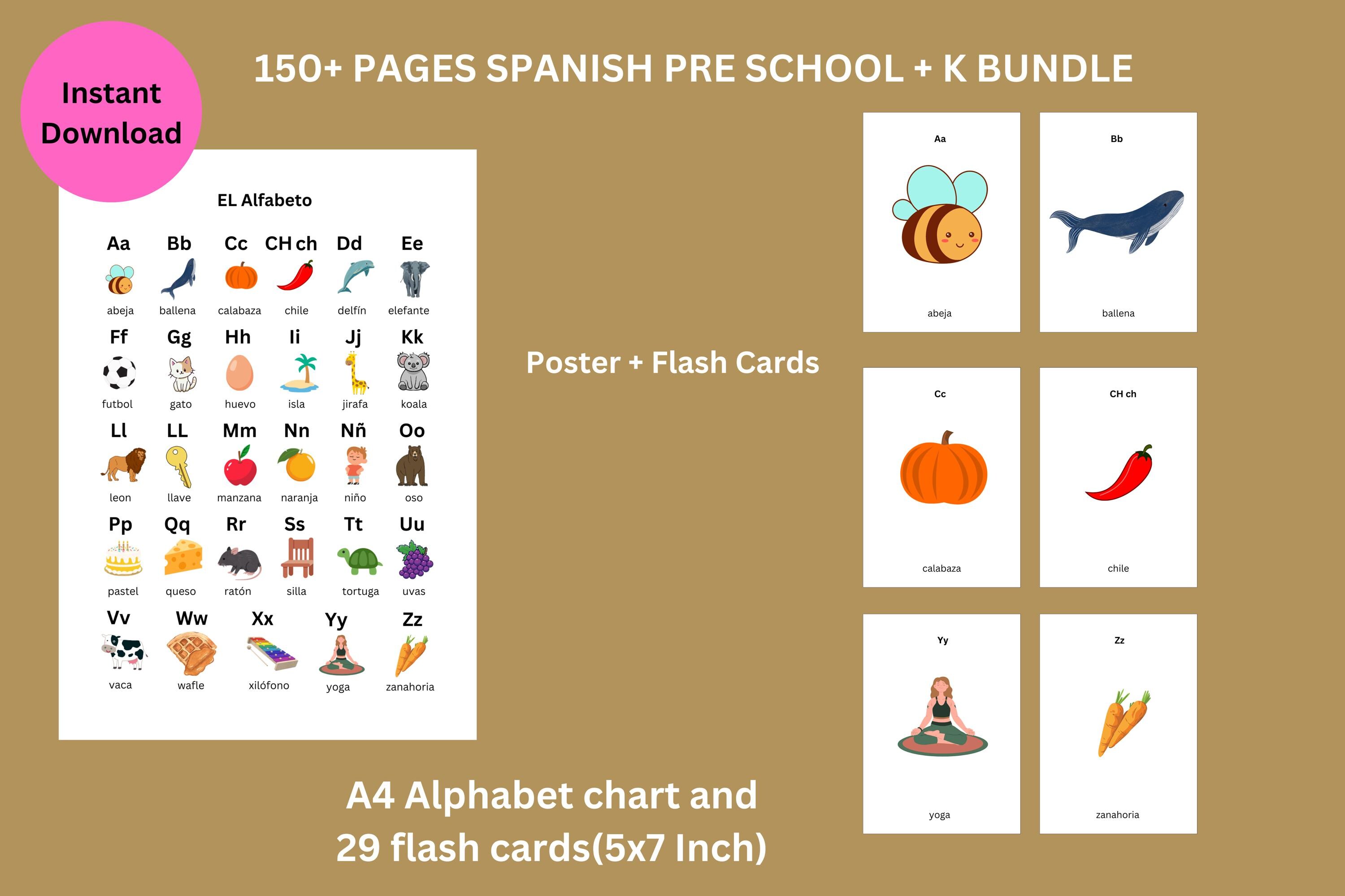 Spanish Prek + K Bundle, 100 Pages | Spanish Preschool & Kindergarten ...