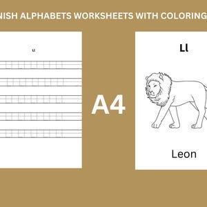 Spanish Printable Trace the Alphabet Worksheets With Coloring Pages ...