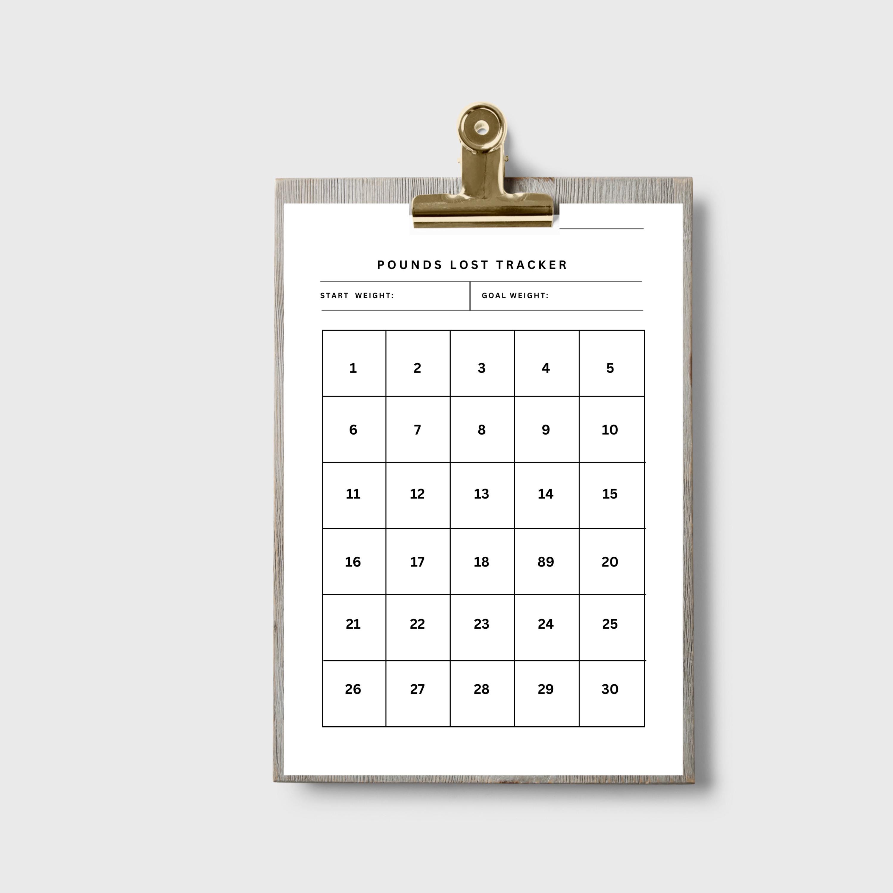 Printable 30 Pounds Lost Weight Tracker Printable, Weight Loss Tracker ...