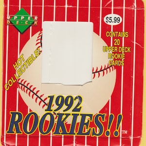 Embalagem da caixa Upper Deck Rookies de 1992 - *** Somente CAIXA, SEM CARTÕES ***