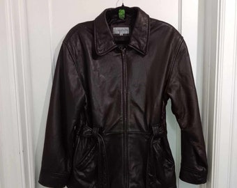 Charles klein black leather jacket hot sale