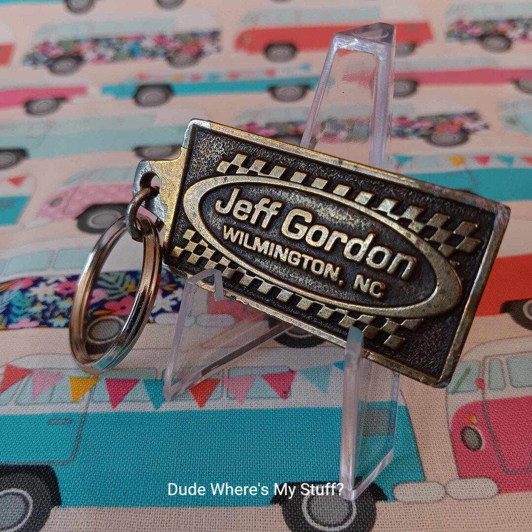 Vintage Jeff Gordon Dealership 3.5 Metal Keychain RARE FIND Etsy