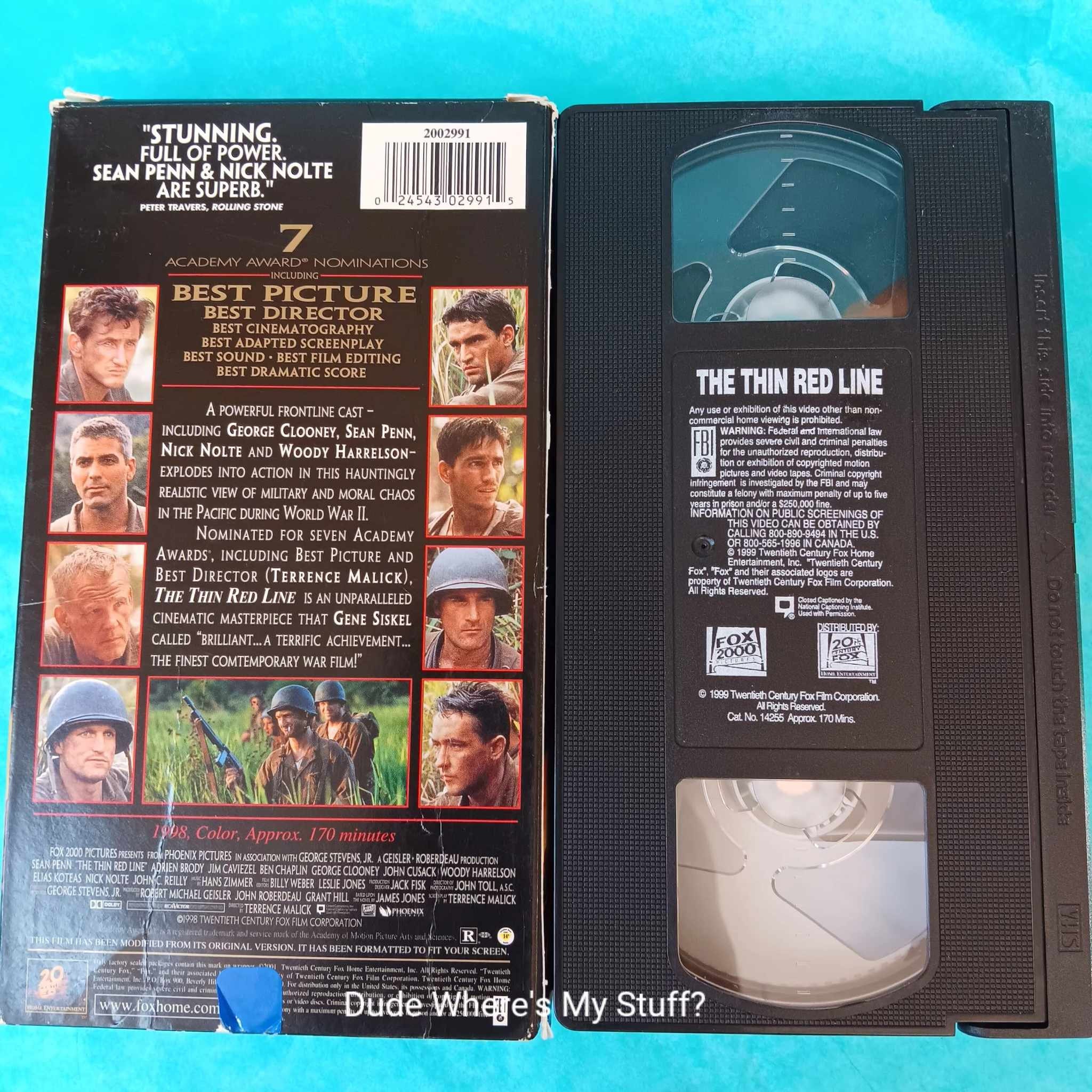 The THIN RED LINE - 1999 Vhs - Tested and Plays Properly - Sean