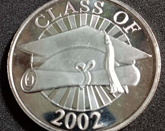 1 onza troy de plata fina .999 - Moneda de prueba de graduación de la promoción de 2002 - Medalla redonda de regalo