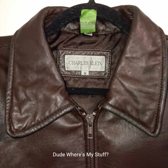 VINTAGE CHARLES KLEIN Belted Women's Leather Jacket - Brown