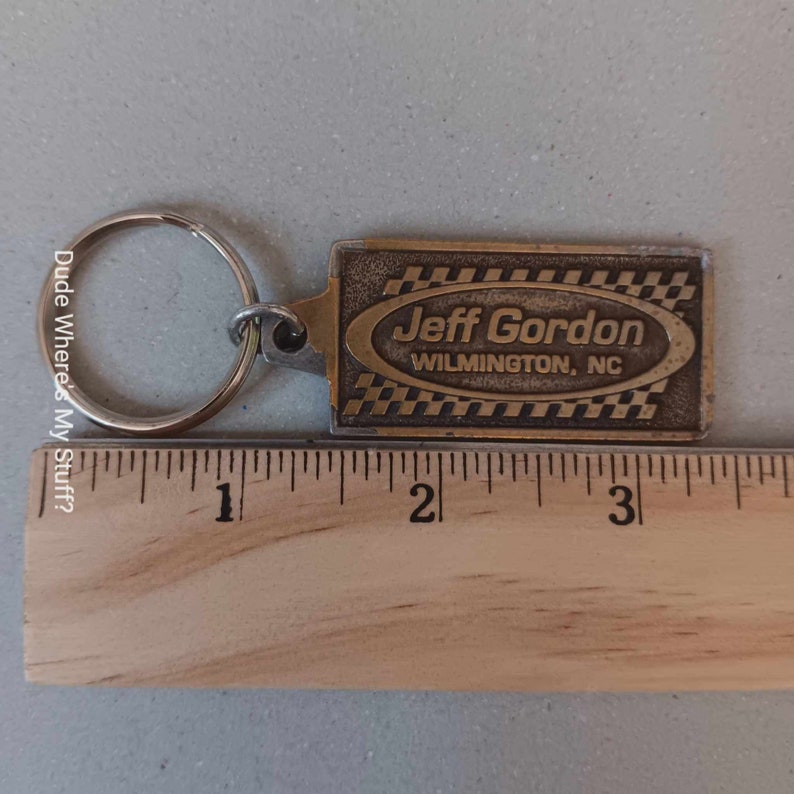 Vintage Jeff Gordon Dealership 3.5 Metal Keychain RARE FIND Etsy