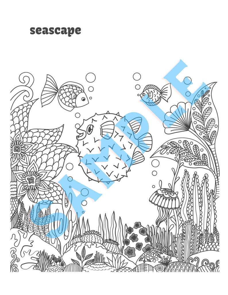 Under the Sea Coloring Pages for Adults and Kids - Etsy