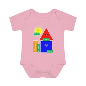 Shapes design, infant onesie with shapes; bright colors