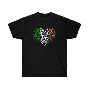 Irish at Heart T-shirt, adult holiday shirt, St. Patty&#39;s Day shirt, shamrock, Irish, celtic design, heart t-shirt,
