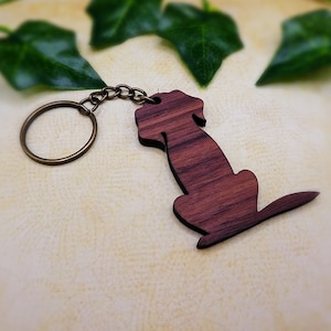 Wooden Dog Keyring, Doggie Labrador Animal Keychain