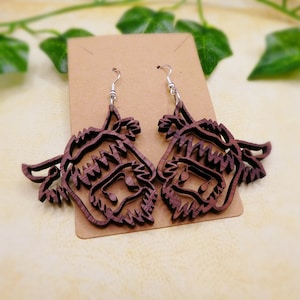 Highland Cow Earrings, Abstract animal earrings.