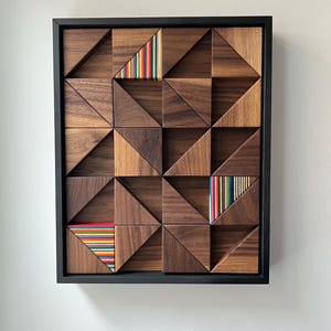 Art | Geometric | Wooden Wall Hanging | Midcentury | Wall Decor | Triangle Art