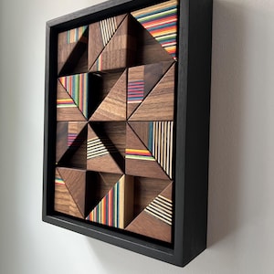 Art | Geometric | Wooden Wall Hanging | Midcentury | Wall Decor | Triangle Art