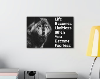 Wolf Motivational Art, Inspirujący wydruk ścienny, Plakat z motywującym cytatem, Motywujący prezent