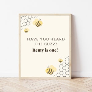Editable Bee Party Sign | 1st Bee Day Party | Bee Party Welcome Sign | Boy Girl Bee Birthday | Sweet as Can Bee | Bee Digital Download
