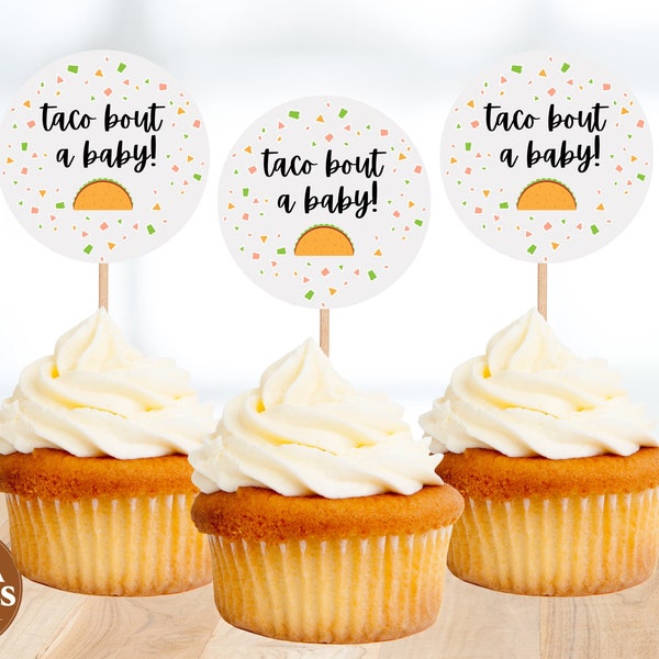 Taco Babyparty Cupcake Topper | Taco Bout A Baby Cupcake Topper | Fiesta Babyparty Cupcake Topper | Taco Cupcake Topper | Taco Party