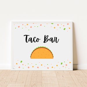 Taco Bar Sign | Taco Birthday Party Sign | Taco Birthday Decor | Fiesta Party Sign | Taco Party Decorations | Printable Taco Bar Sign