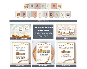 Editable Chugga Chugga Two Two Invitation | Train Birthday Invite | Train Invite Second Birthday | Train Party Invite | Train 2nd Birthday