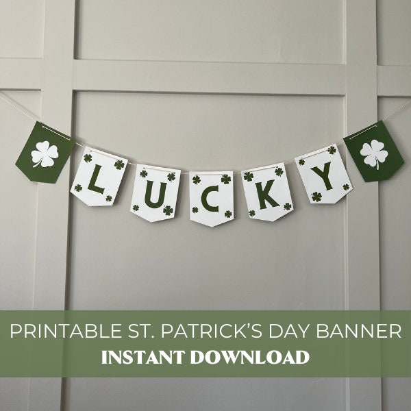 St. Patrick's Day Banner Printable | St. Patrick's Day Party Decor | St. Patrick's Day Decoration | St Patrick's Day Printable | Irish Party
