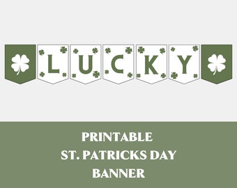 St. Patrick's Day Garland | Printable St. Patrick's Day Decor | St. Patrick's Day Decorations | St Patrick's Day Wall Decor | Lucky Banner