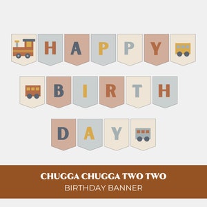 Chugga Chugga Two Two Banner | Train Banner Second Birthday | Train Birthday Decor | Train 2nd Birthday | Train Party Banner | Train Decor