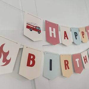 Fire Truck Birthday Banner, Fire Truck Banner, Fire Truck Birthday, Firetruck Party, Fire Fighter Birthday, Fire Truck Birthday Decor