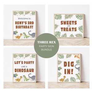 Three Rex Birthday Decorations, Three Rex Party Sign, Three Rex Birthday Party, Three Rex Decor, Three Rex Sign, Three Rex Welcome Sign